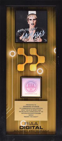 Lot #630 Lady Gaga RIAA Sales Record - Image 1