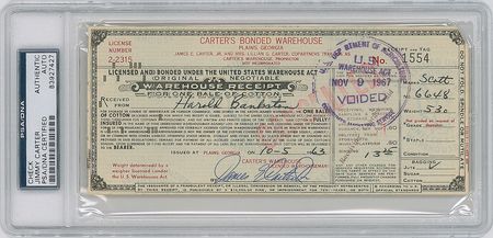 Lot #134 Jimmy Carter Signed Document - Image 1
