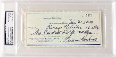 Lot #433 Norman Rockwell: Rockwell pays his reference photographer, Clemens Kalischer - Image 1