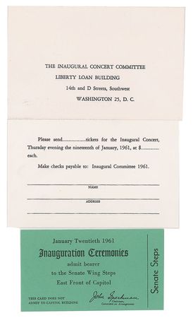 Lot #71 John F. Kennedy Inauguration Package Inauguration Package - Image 4