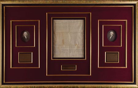 Lot #101 Thomas Jefferson and James Madison: 1803 land grant issued by Jefferson and Madison for 