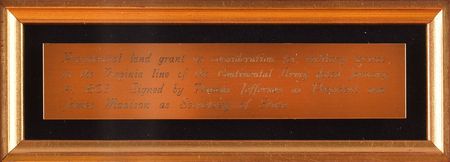 Lot #101 Thomas Jefferson and James Madison: 1803 land grant issued by Jefferson and Madison for 