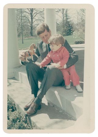 Lot #67 John F. Kennedy and Son 1963 Original Photograph by Cecil Stoughton Photograph - Image 1