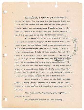Lot #48 John F. Kennedy: John G. W. Mahanna Manuscript: Unpublished archive remembering 'The Human Touch' of John F. Kennedy - Image 5