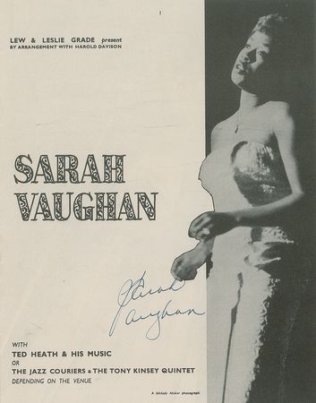 Lot #578 Sarah Vaughan Program - Image 1