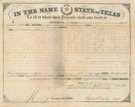 Lot #335  Texas: Elisha M. Pease - Image 1