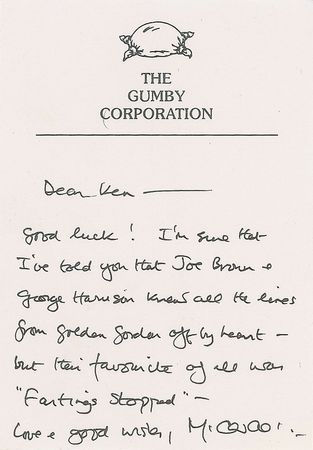 Lot #528 Beatles: George Harrison: Harrison writes to one of his favorite comedic actors?