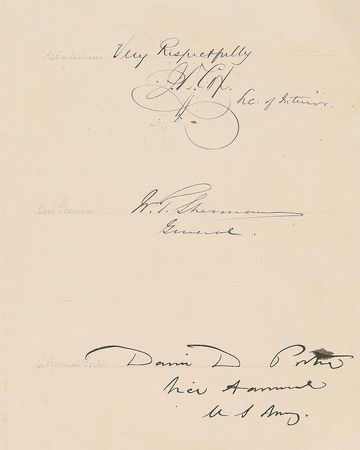 Lot #107 U. S. Grant and Cabinet: President Grant, his cabinet, and fellow Civil War heroes Sherman and Porter - Image 2