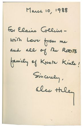 Lot #495 Alex Haley: First edition inscribed 