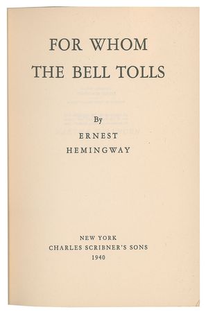 Lot #469 Ernest Hemingway Book - Image 1