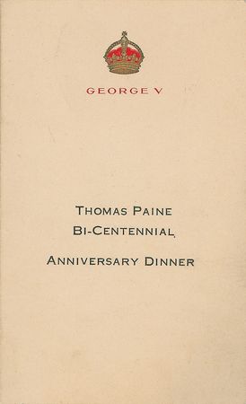 Lot #275 Helen Keller: Keller signs with Polly Thomson and Gutzon Borglum at the Thomas Paine Bicentennial - Image 2