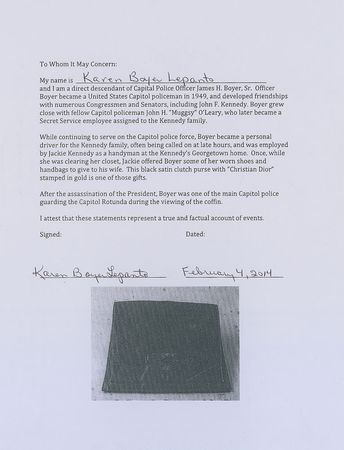 Lot #32 Jacqueline Kennedy's Dior Purse: Jackie’s chic Dior clutch - Image 4