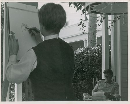 Lot #23 John F. Kennedy Negative and Photograph Collection: Visual archive of President Kennedy sitting for his Truman Library portrait at the 'Winter White House' - Image 3