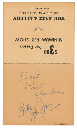 Lot #521 Miles Davis Quintet Drink Card - Image 2