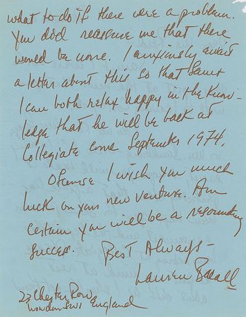 Lot #643 Lauren Bacall - Image 2