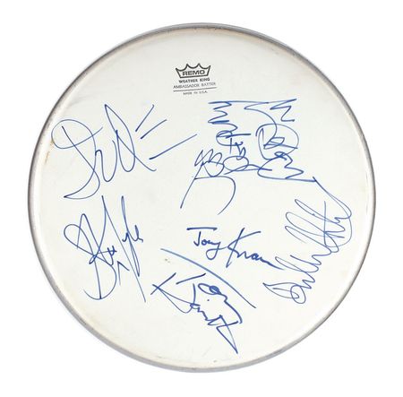 Lot #6012  Aerosmith Signed Drum Head