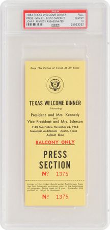 Lot #69 John F. Kennedy Texas Welcome Dinner Ticket Manual - Image 1