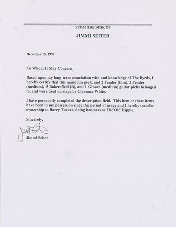 Lot #638 The Byrds: Clarence White Guitar Picks - Image 3