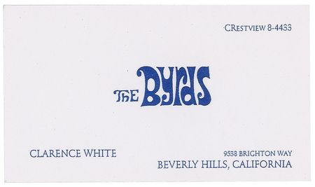 Lot #637. The Byrds: Clarence White Business Card