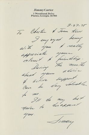 Lot #57 Jimmy Carter: Seeking the presidency in '75: 