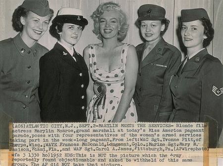 Lot #894 Marilyn Monroe and US Servicewomen Photograph - Image 1