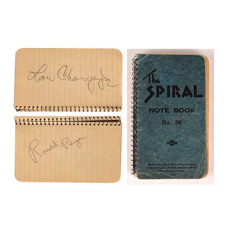 Lot #852 Lon Chaney Jr and Ronald Reagan Autograph Book - Image 1