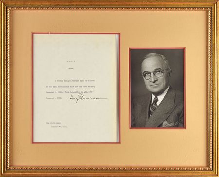 Lot #43 Harry S. Truman Signed Document - Image 1