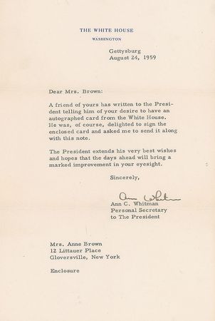 Lot #45 Dwight D. Eisenhower White House Card - Image 2