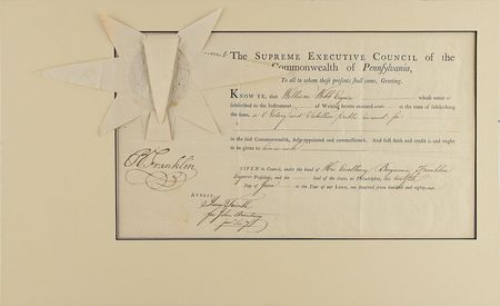 Lot #86 Benjamin Franklin: Boldly signed in 1786 as president of the Supreme Executive Council of Pennsylvania - Image 1