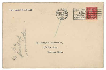 Lot #28 Warren G. Harding: President Harding directs a Christmas bonus for the Marion Star - Image 2