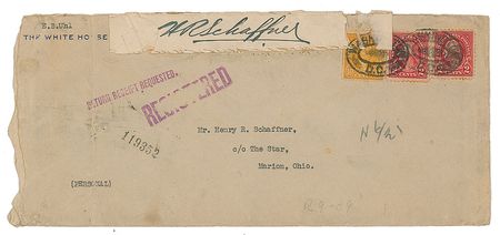 Lot #30 Warren G. Harding: Six weeks before his death, President Harding sends his will for 