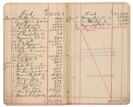Lot #32 Warren G. Harding: Harding's personal Marion County Bank ledger - Image 2