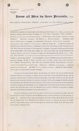 Lot #26 Warren G. Harding: 