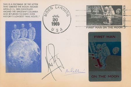 Lot #348 Neil Armstrong and Michael Collins First Day Cover - Image 1