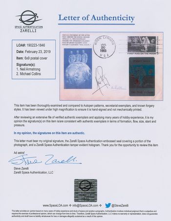 Lot #348 Neil Armstrong and Michael Collins First Day Cover - Image 2