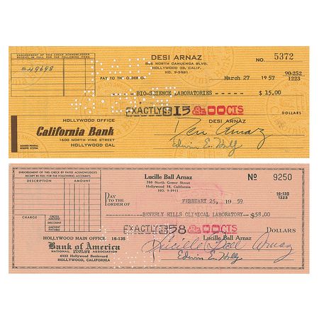 Lot #842 Lucille Ball and Desi Arnaz Checks - Image 1