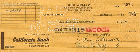 Lot #842 Lucille Ball and Desi Arnaz Checks - Image 2