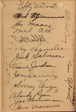 Lot #975 NY Giants: 1934 Signatures and Signed Photograph - Image 2