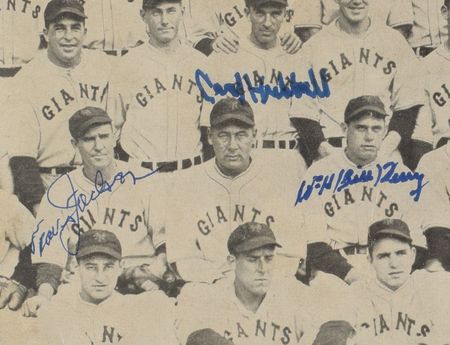 Lot #975 NY Giants: 1934 Signatures and Signed Photograph - Image 3