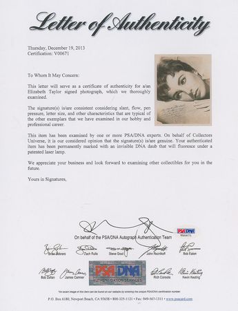 Lot #837 Elizabeth Taylor - Image 2