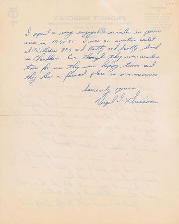 Lot #323 Gus Grissom: Early handwritten letter from the future Liberty Bell 7 pilot - Image 2