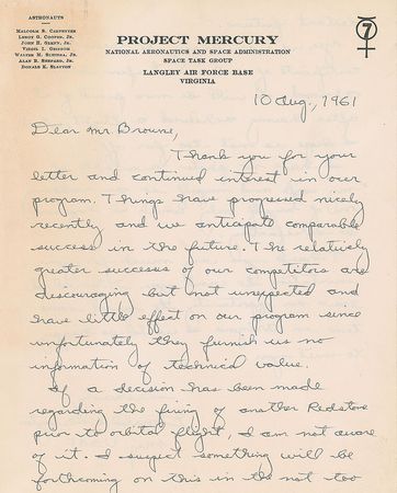 Lot #327 Deke Slayton: Slayton on the Space Race rivalry—