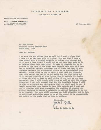 Lot #291 Jonas Salk Group Lot - Image 2
