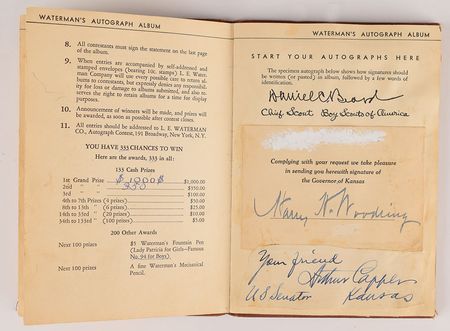Lot #938 Babe Ruth and Franklin D. Roosevelt Waterman Autograph Album - Image 9