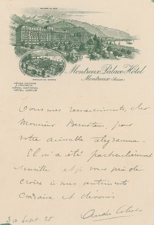 Lot #102 Andre Citroen Handwritten Letter Signed - Image 1