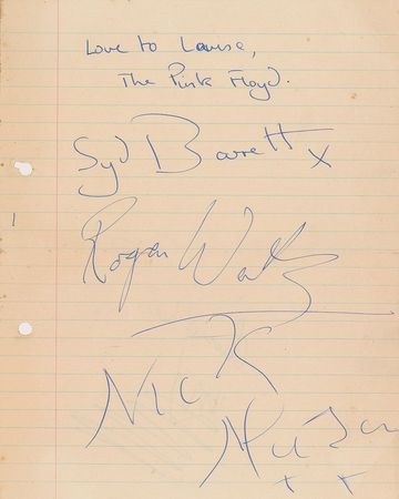Lot #568 Pink Floyd: Early 1967 signatures from 