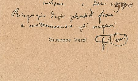 Lot #544 Giuseppe Verdi Signed Note - Image 1