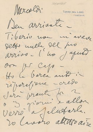 Lot #537 Giacomo Puccini Handwritten Letter Signed - Image 1