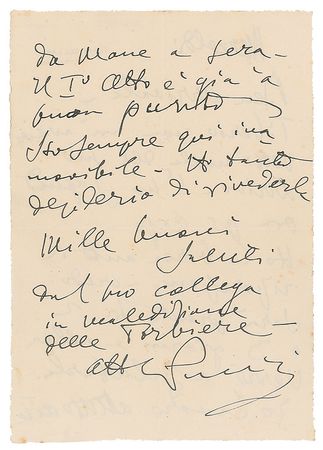 Lot #537 Giacomo Puccini Handwritten Letter Signed - Image 2