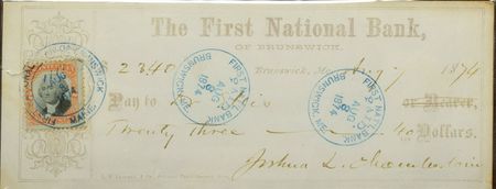 Lot #209 Joshua Lawrence Chamberlain Check - Image 2